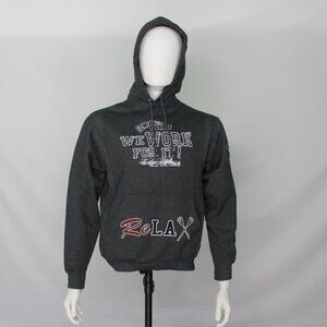 Lacrosse Hoodie Grey Men Size M Print Logo - [MT49]
